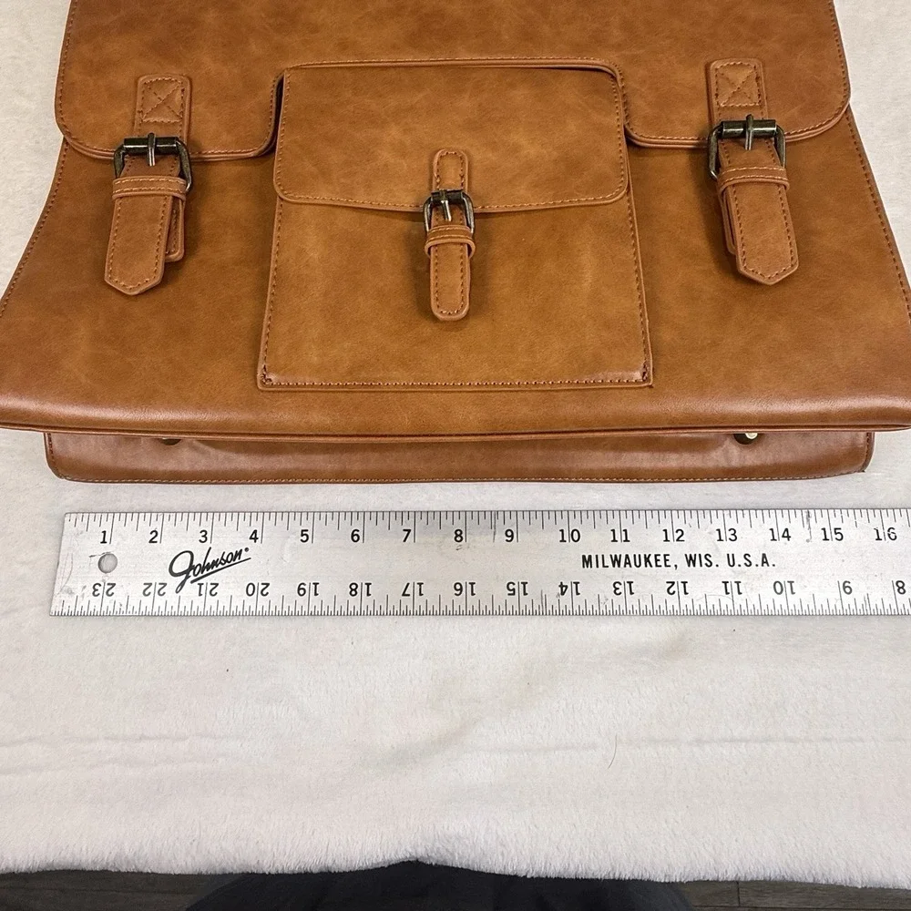 Brown Laptop Messenger Bag Briefcase Satchel Shoulder Bag Vintage Style 16